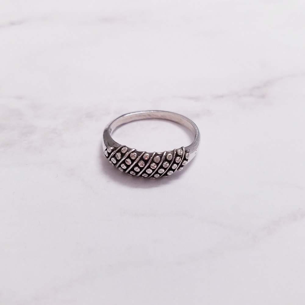 Vintage Sterling Silver Marcasite-like Ring 6.5